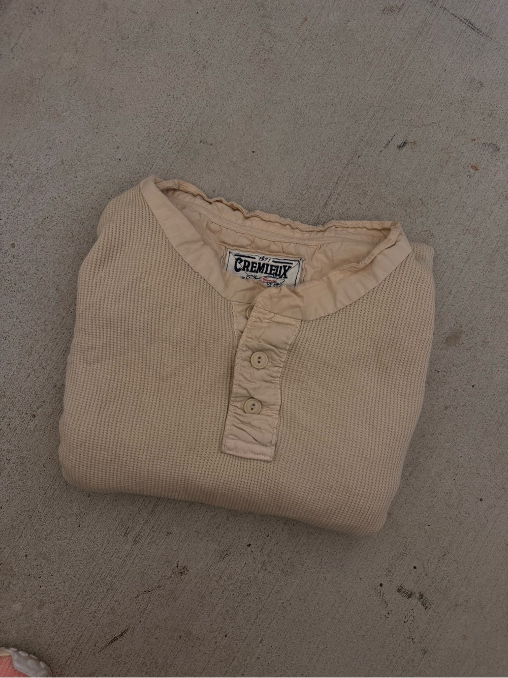 Daniel Cremieux Men's Beige Waffle Henley Shirt